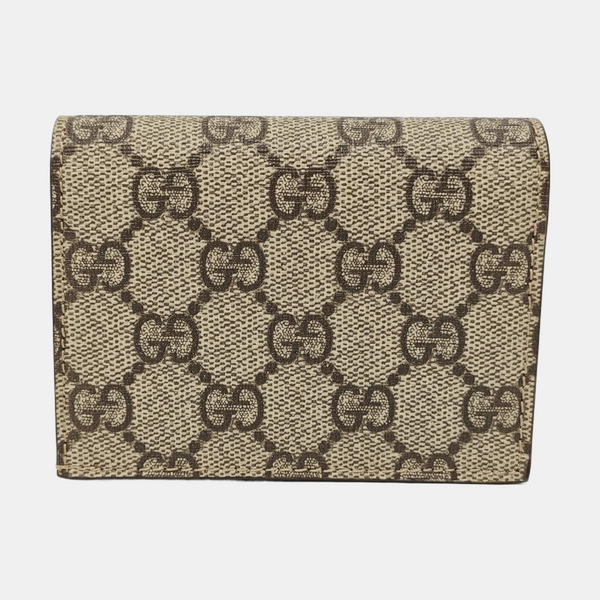GG Marmont Mini Monogram Coated Canvas Gray Wallet