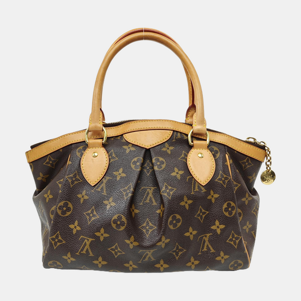 Monogram Coated Canvas Top Handle Bag Brown
