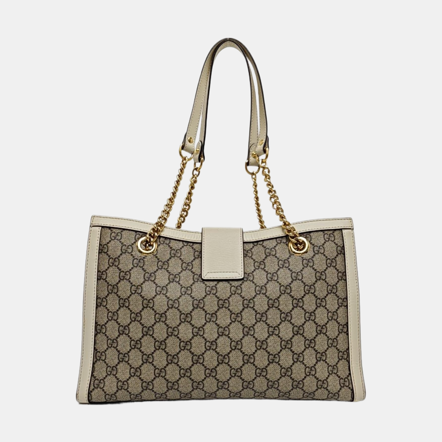 Padlock Medium Monogram Coated Canvas Beige