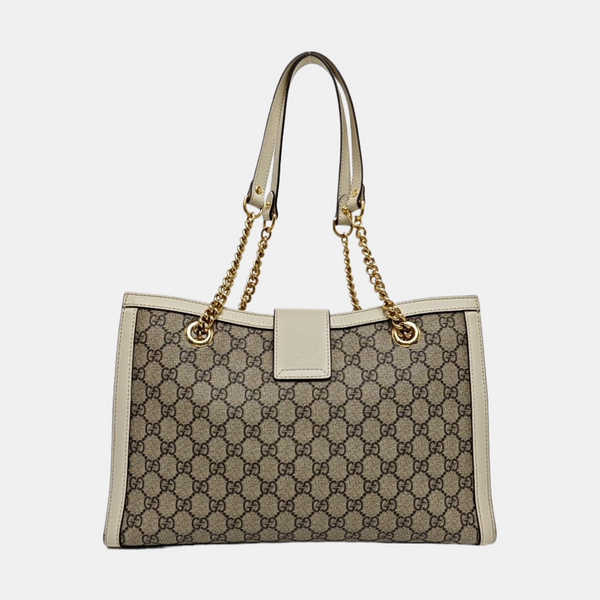 Padlock Medium Monogram Coated Canvas Beige