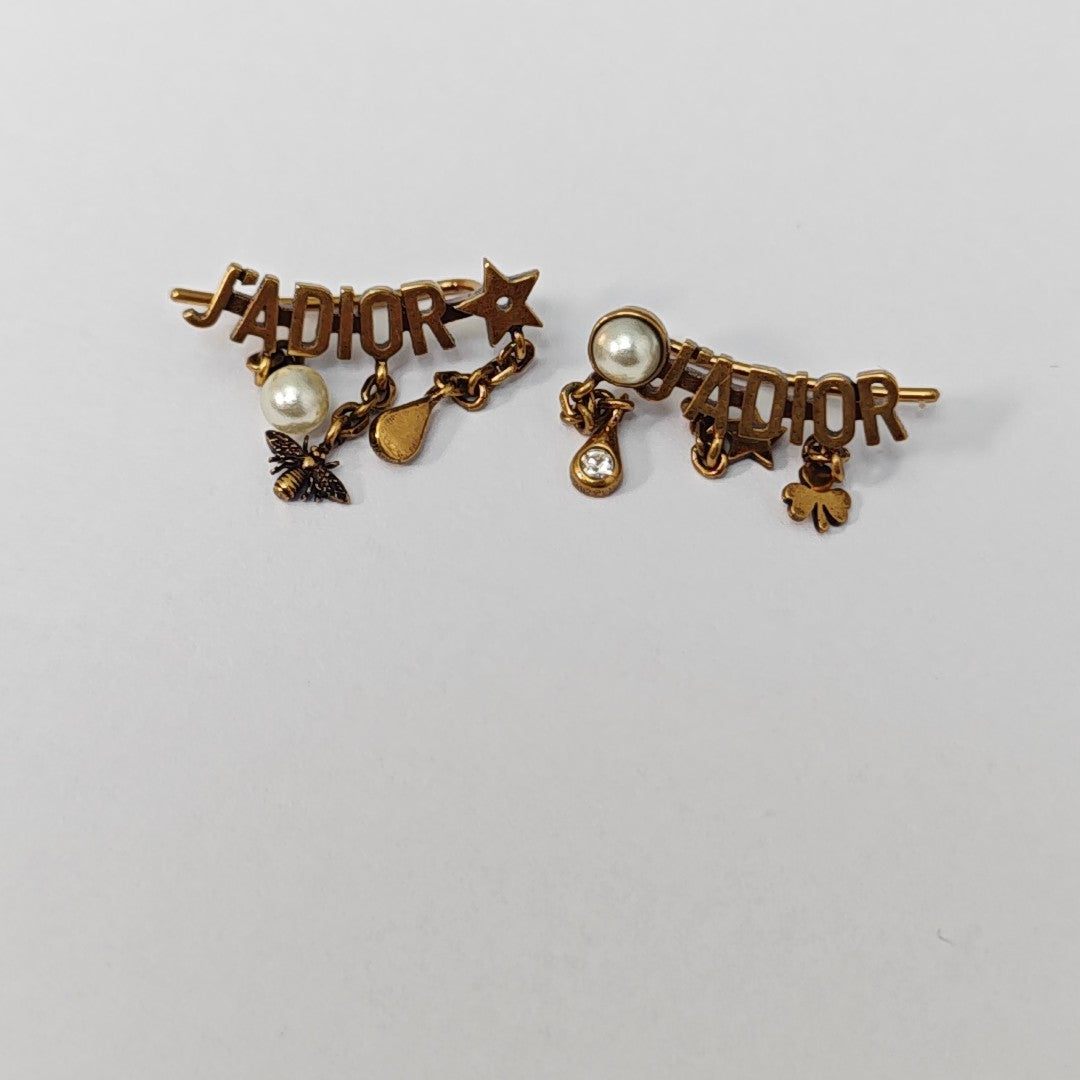 J'adior Metal Gold Stud Earrings