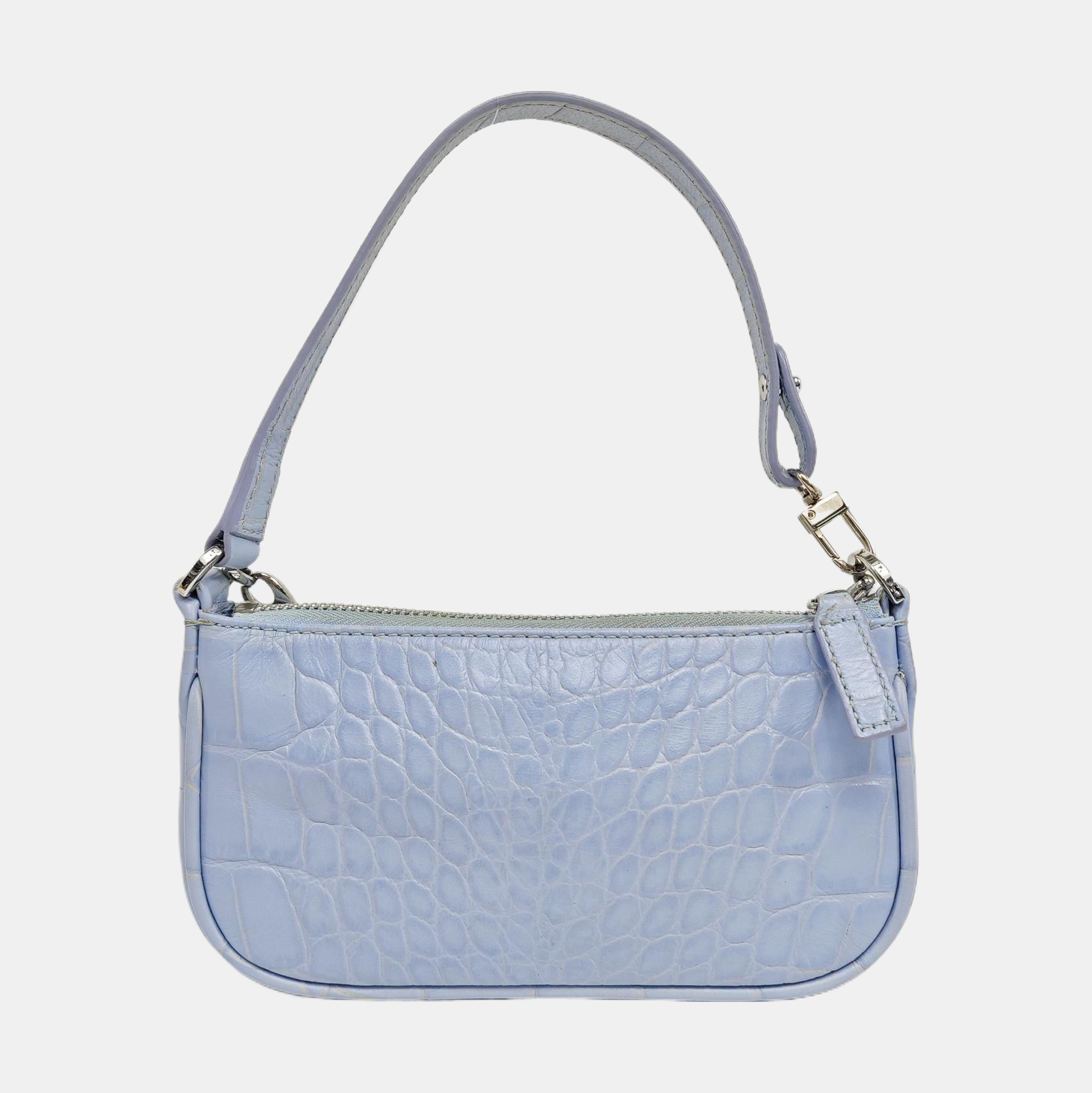Leather Top Handle Bag Blue