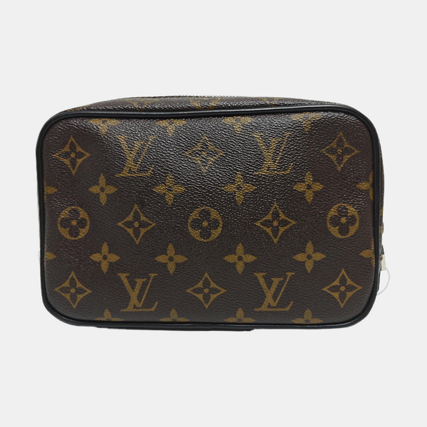 Monogram Coated Canvas Clutch PM Brown