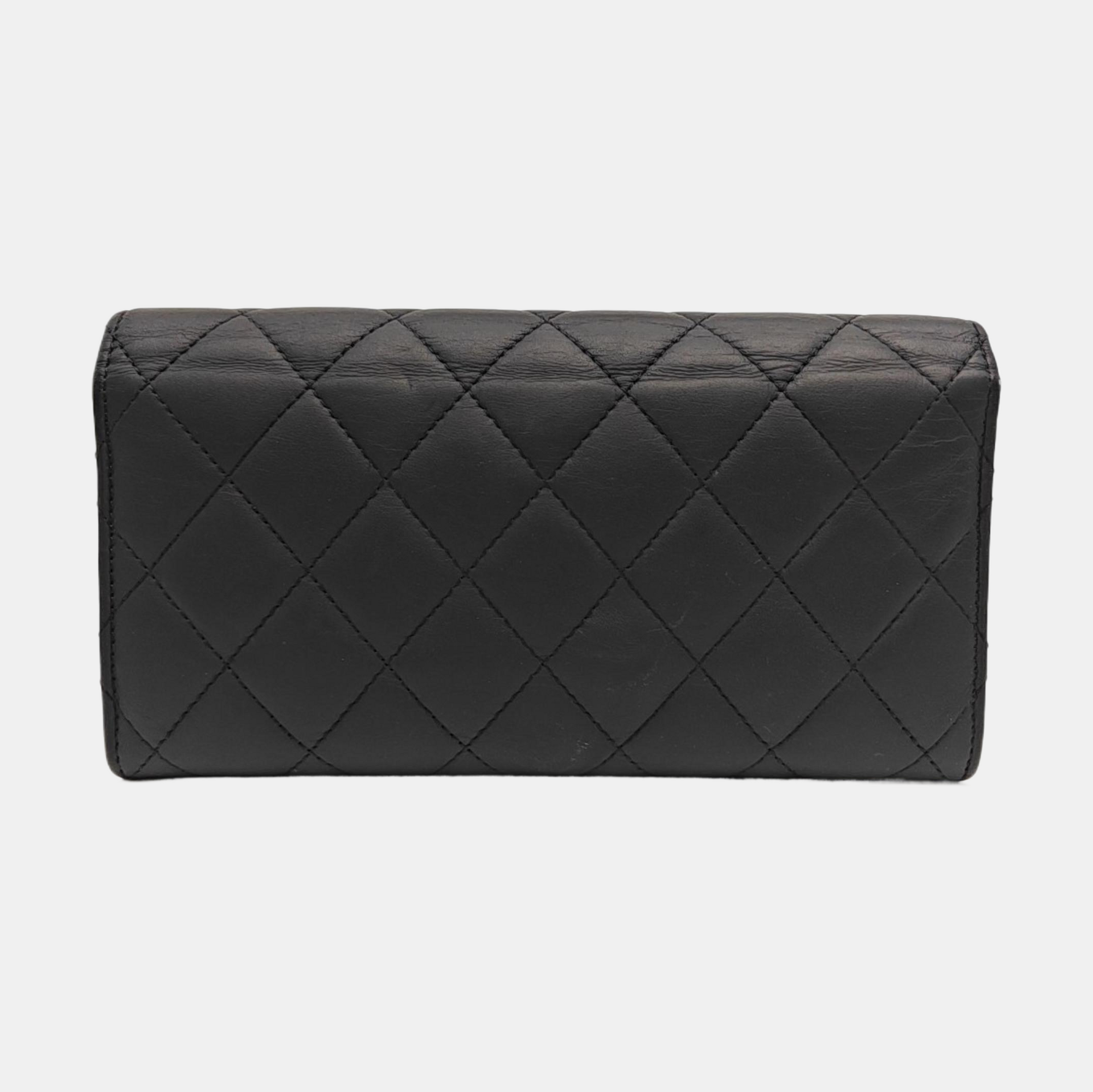 CLASSIC FLAP Mini Quilted Lambskin Black Wallet
