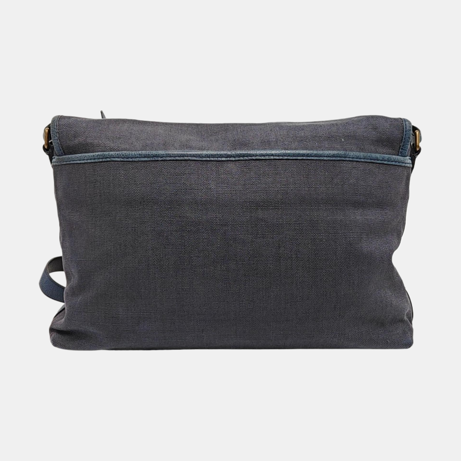 Fabric Shoulder Bag Blue