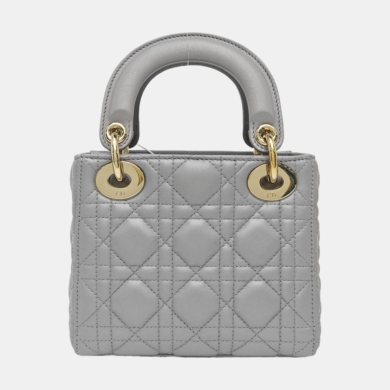 Lady Dior Mini Cannage Lambskin Gray