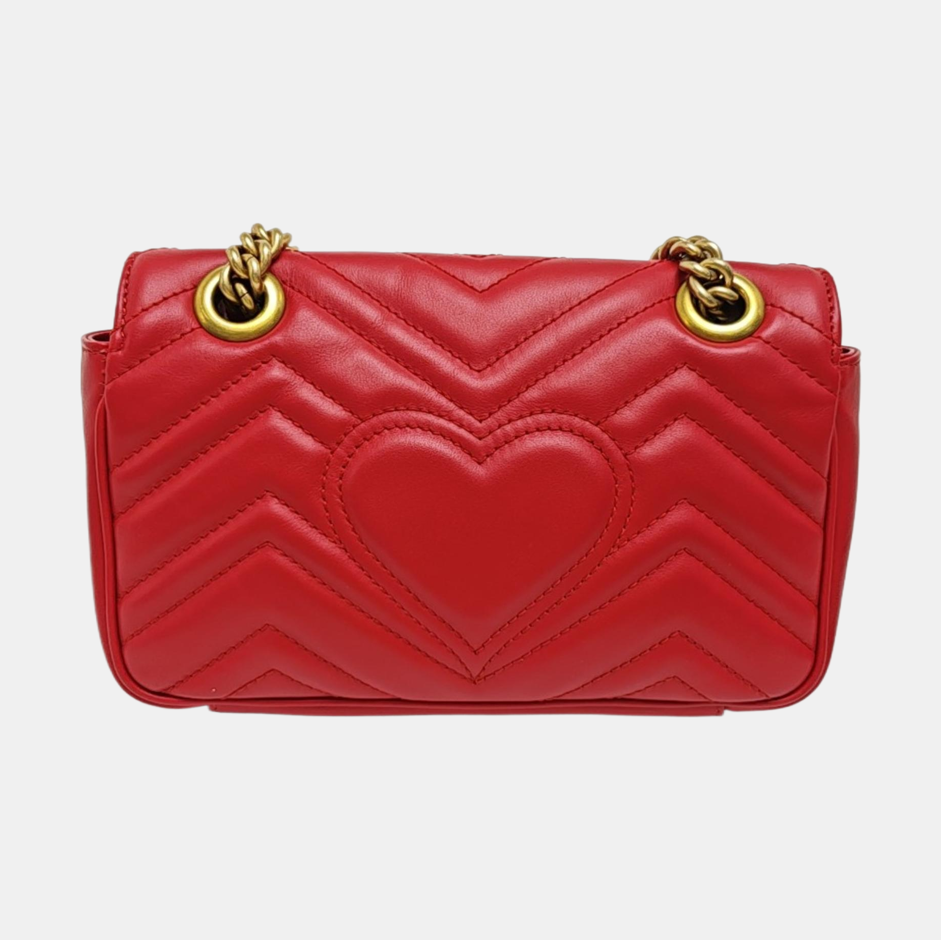 GG Marmont Small Quilted Calfskin Red