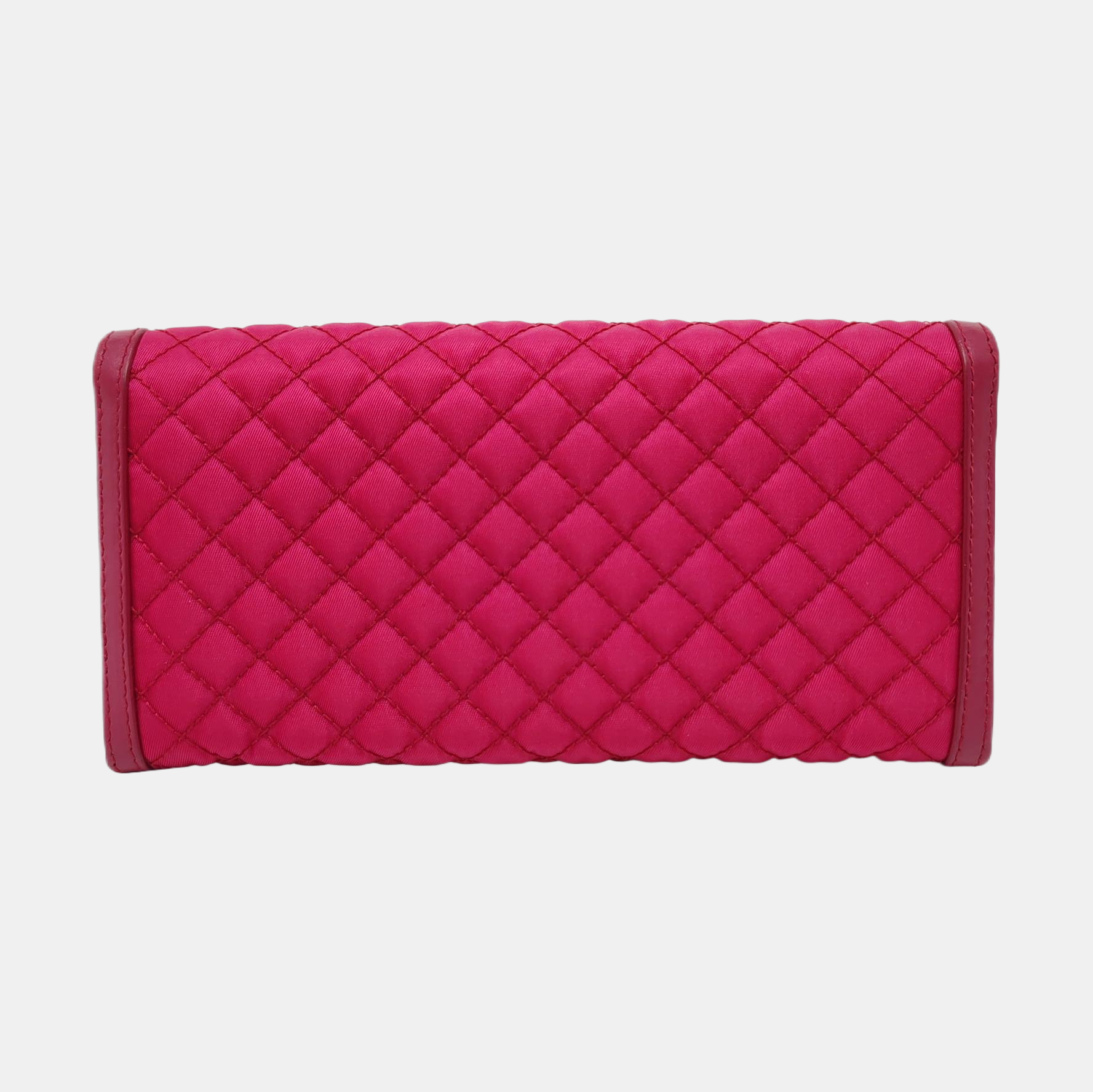 Quilted Nylon Wallet Red