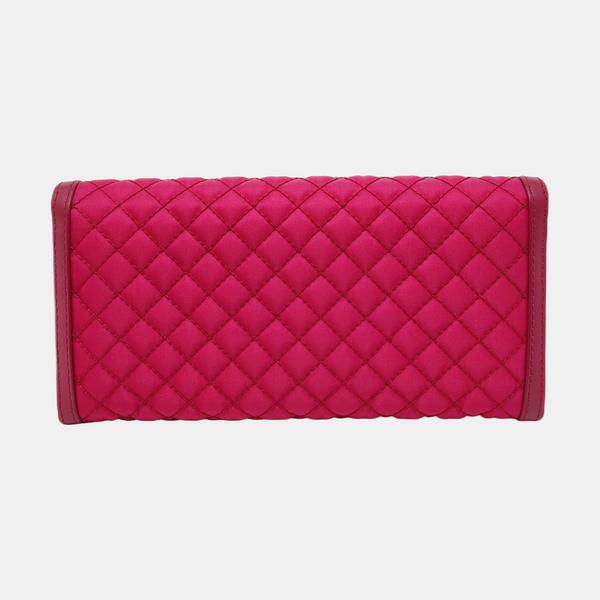 Quilted Nylon Wallet Red