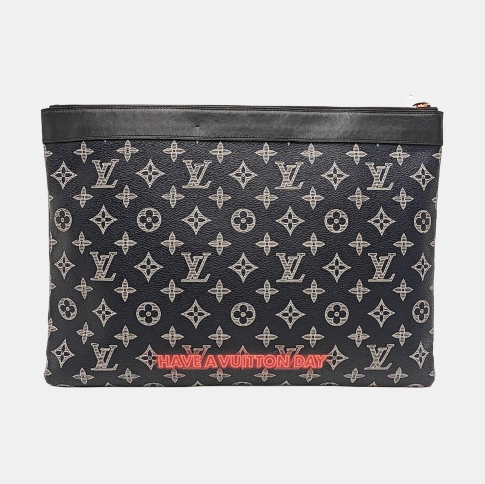 APOLLO GM Monogram Coated Canvas Blue