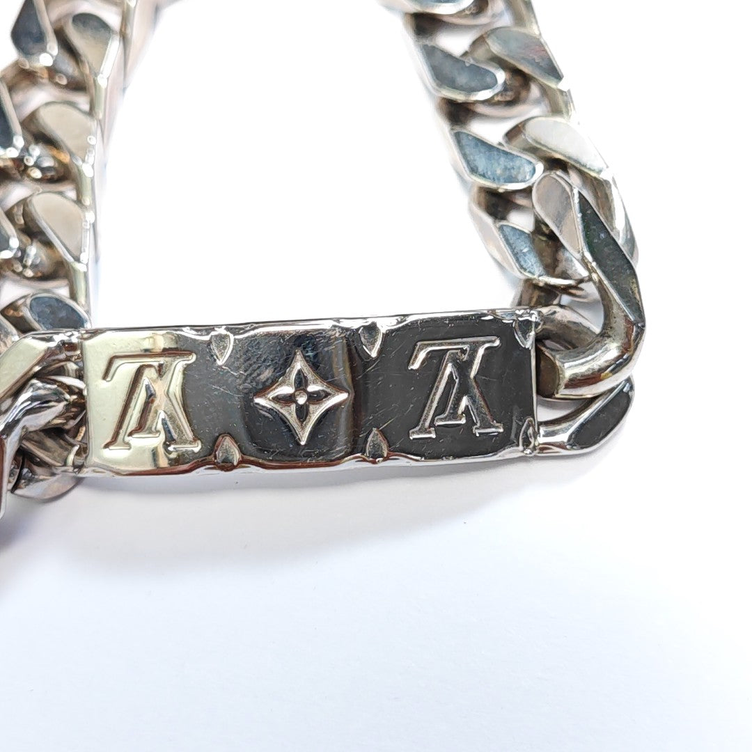 Monogram Metal Silver Bracelet