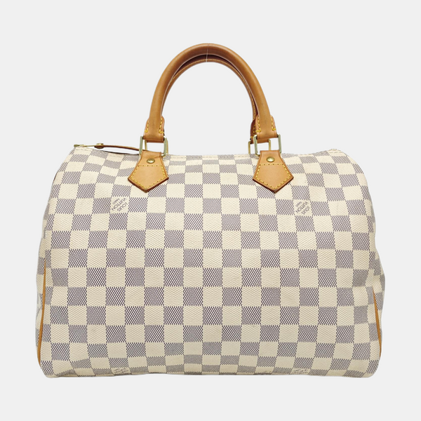 SPEEDY 30 Damier Azur Coated Canvas White