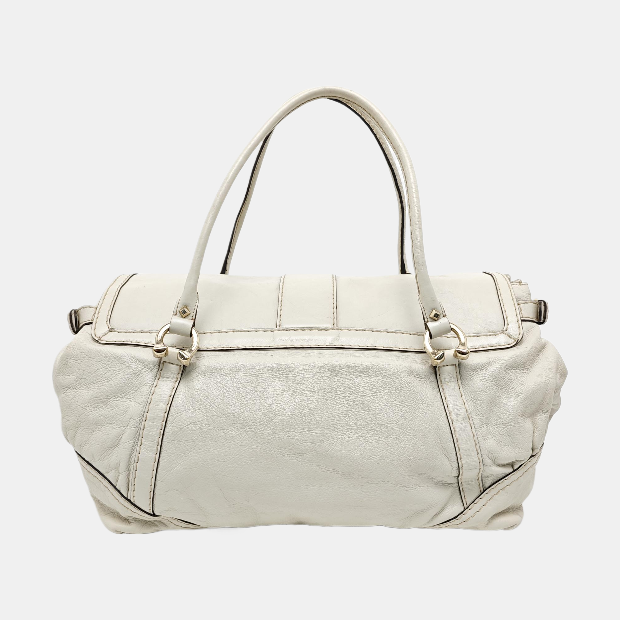 Calfskin Top Handle Bag White