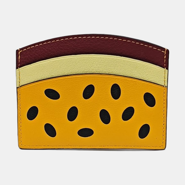 Calfskin Card Holder Yellow