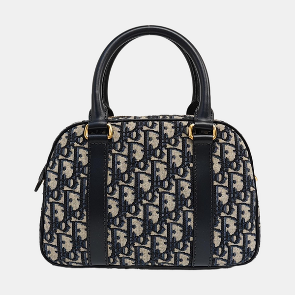 Oblique Canvas Tote Bag Blue