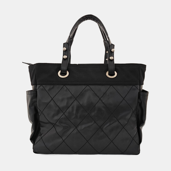 PARIS BIARRITZ Large Quilted Coated Canvas Black