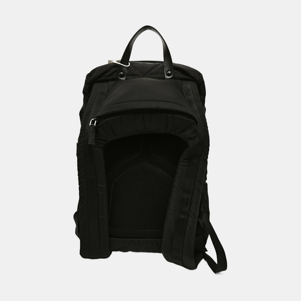 Quilted Nylon Backpack Black