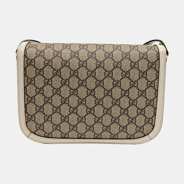 Horsebit 1955 Small Monogram Coated Canvas Beige