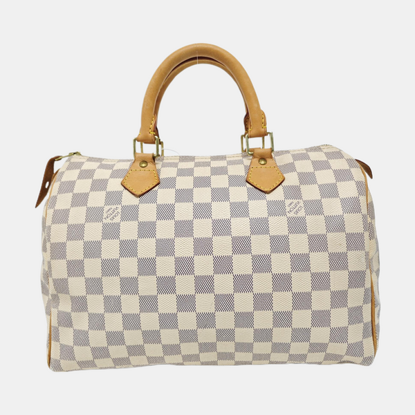 SPEEDY 30 Damier Azur Coated Canvas White