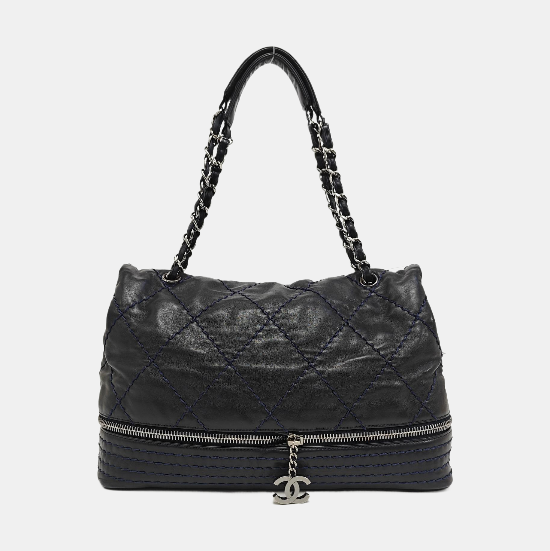 Quilted Lambskin Shoulder Bag Black