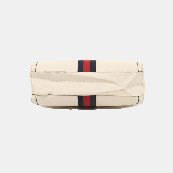Authenticated pre-owned  Ophidia Medium Calfskin White - Top Handle Bag at Looply