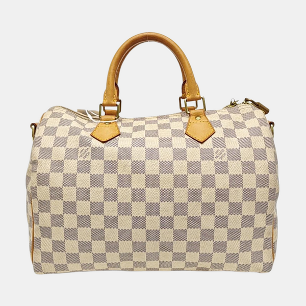 SPEEDY 30 Damier Azur Coated Canvas White