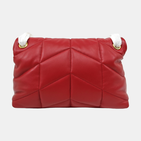 LOULOU Small Quilted Lambskin Red