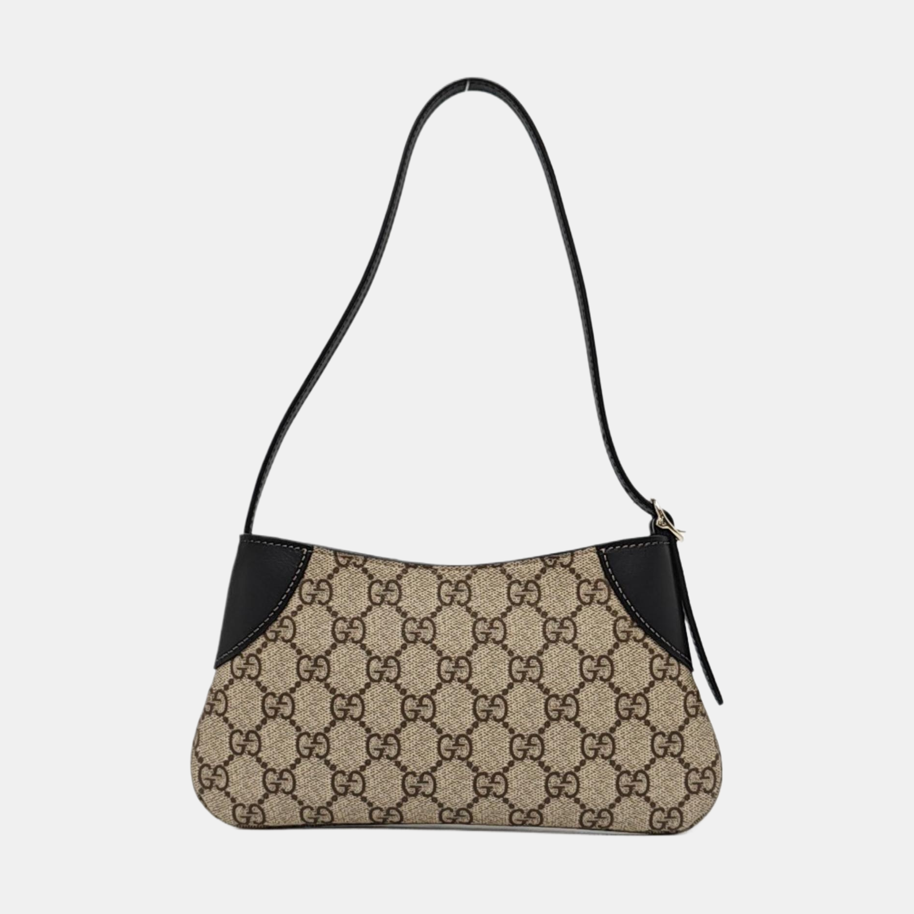 GG Emblem Small Monogram Coated Canvas Beige