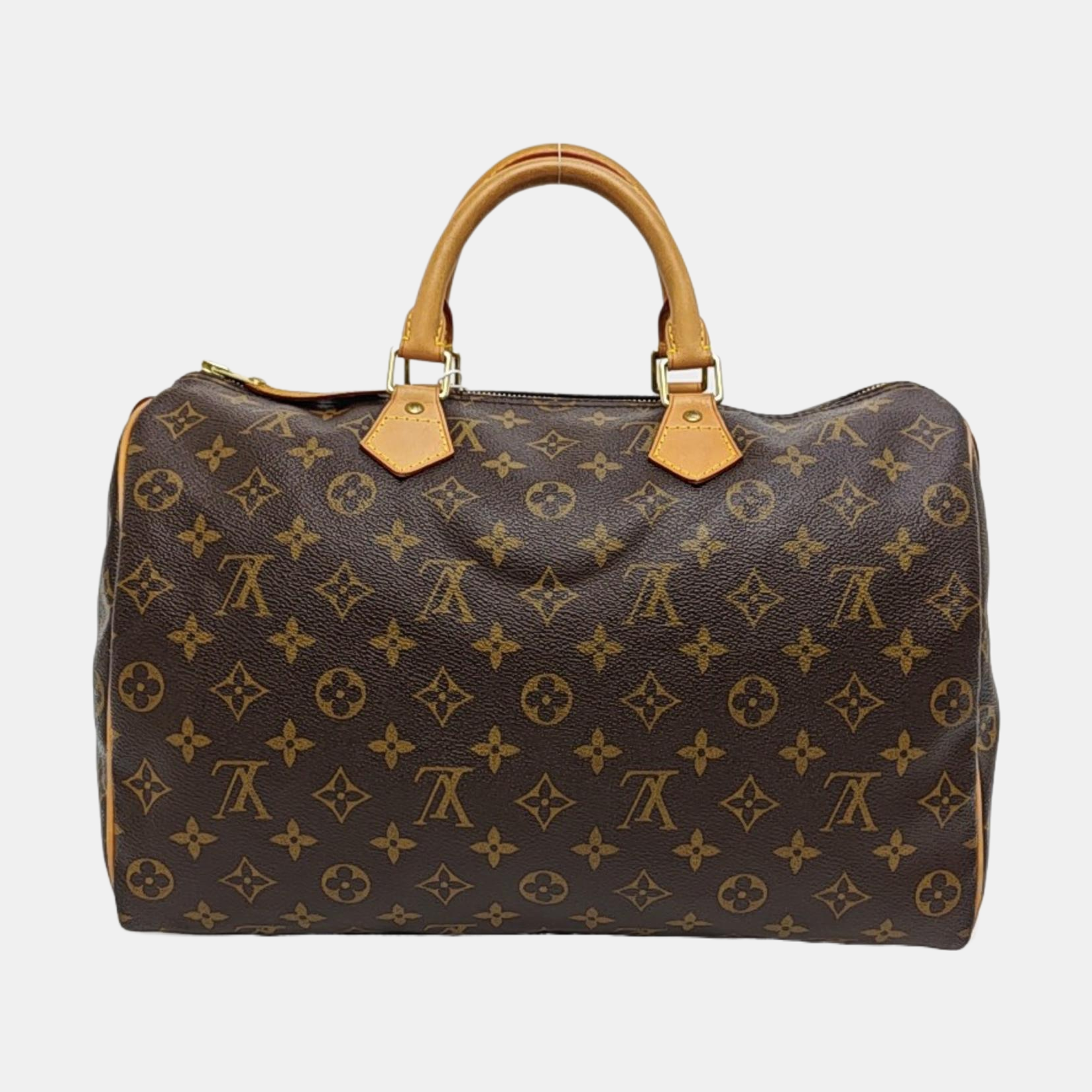 Authenticated pre-owned  SPEEDY 35 Monogram Coated Canvas Brown - Top Handle Bag at Looply