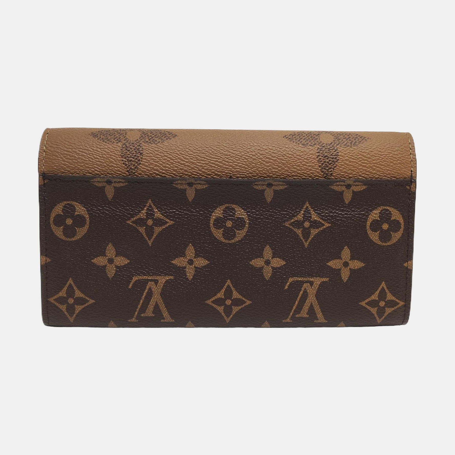 SARAH Monogram Coated Canvas Brown Wallet