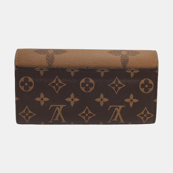 SARAH Monogram Coated Canvas Brown Wallet