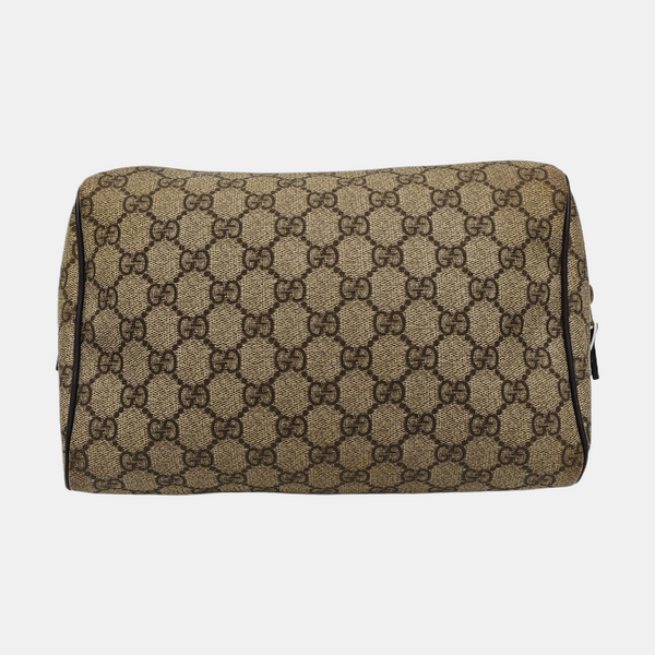 Monogram Coated Canvas Clutch Brown