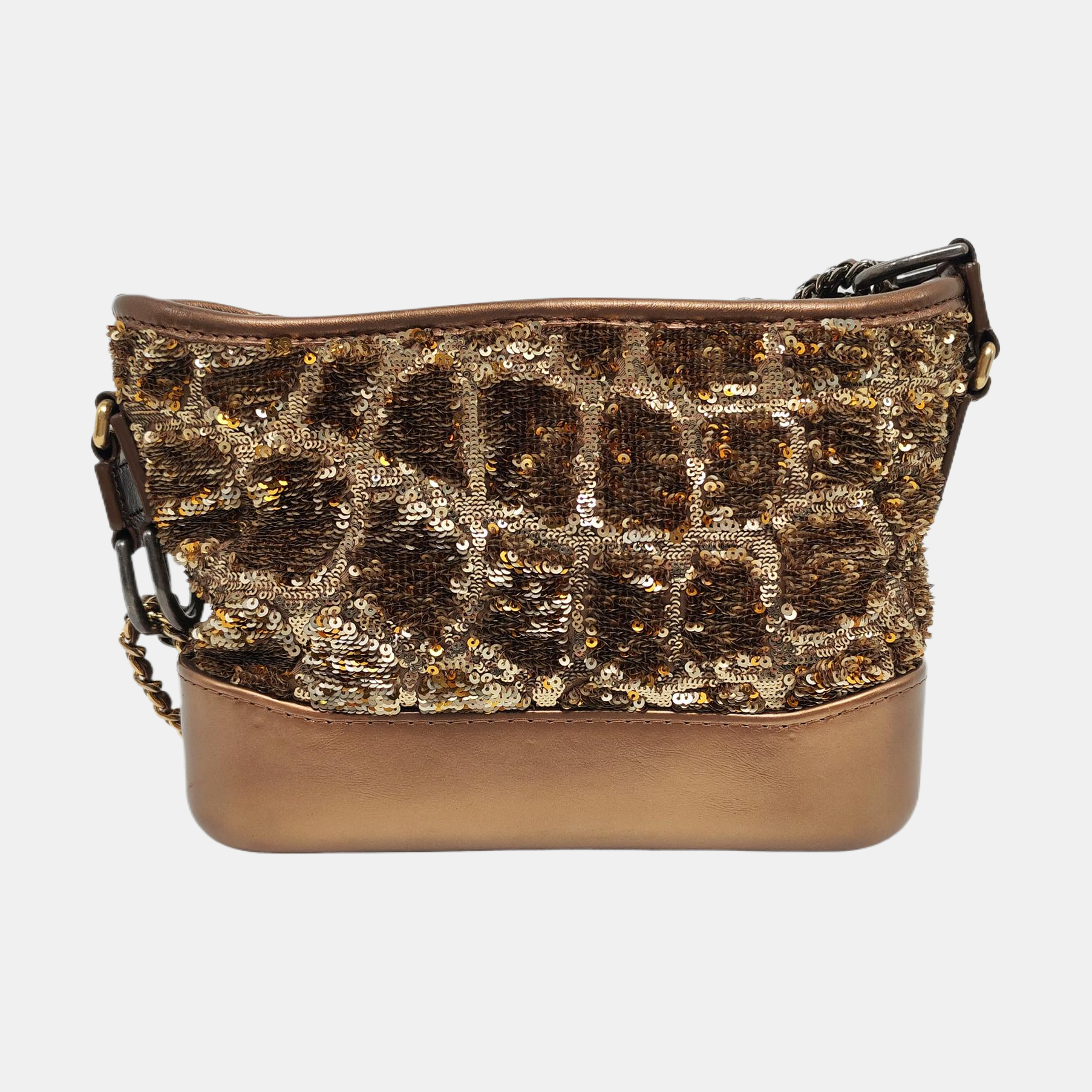 Authenticated pre-owned  GABRIELLE Small Sequins Brown - Shoulder Bag at Looply
