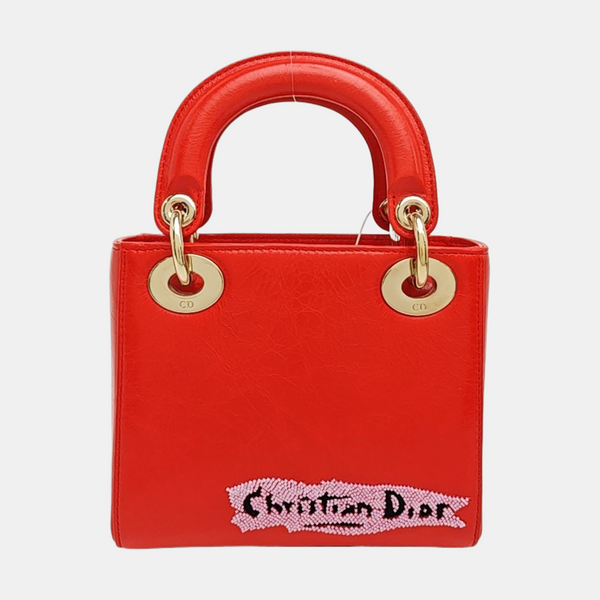 Lady Dior Mini Lambskin Red