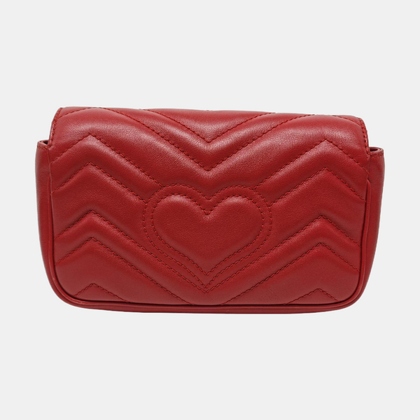 GG Marmont Mini Quilted Calfskin Red