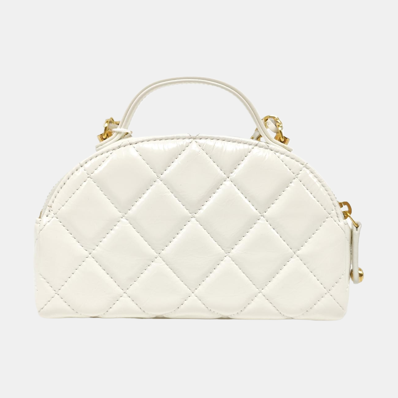 Quilted Calfskin Shoulder Bag White