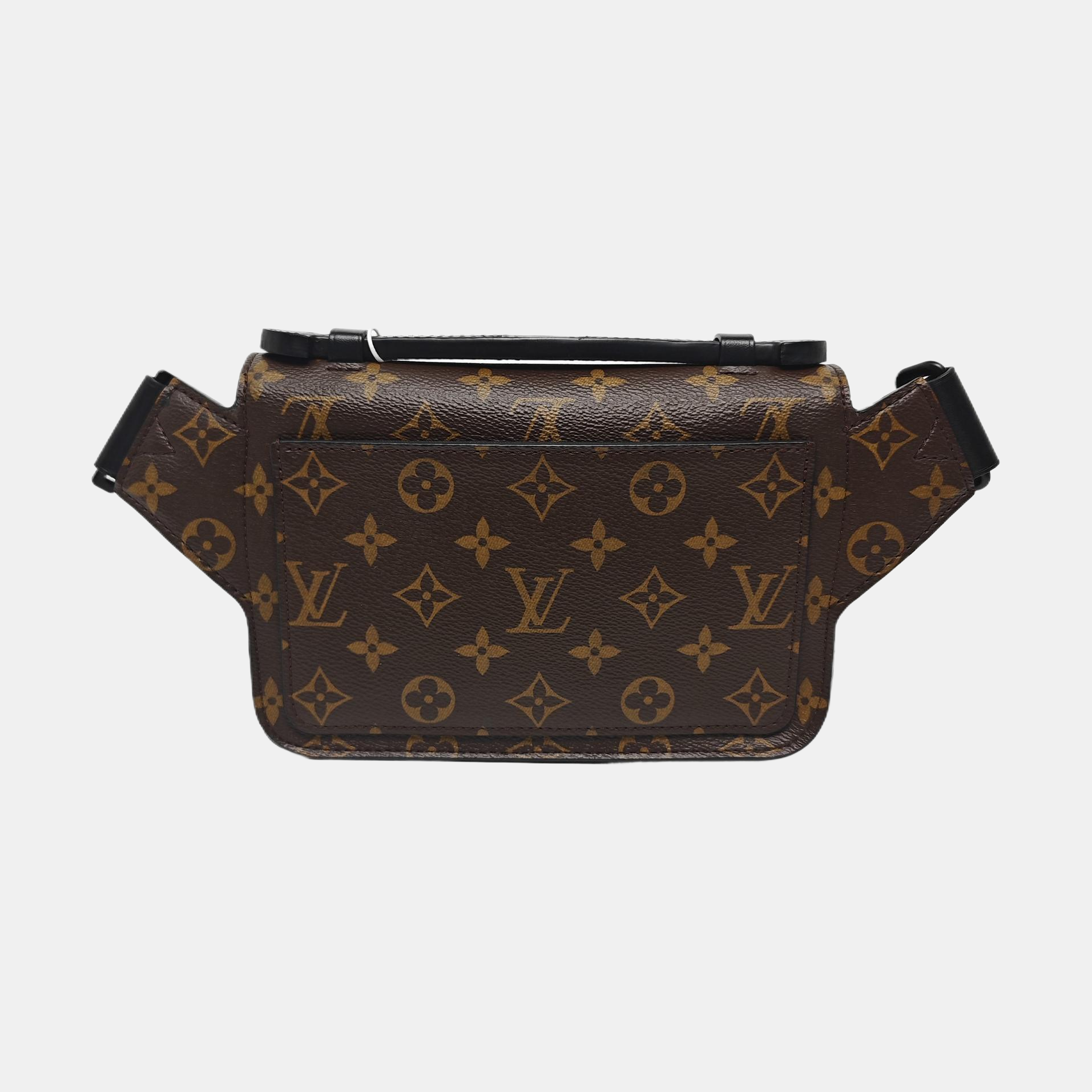 S LOCK Monogram Coated Canvas Brown