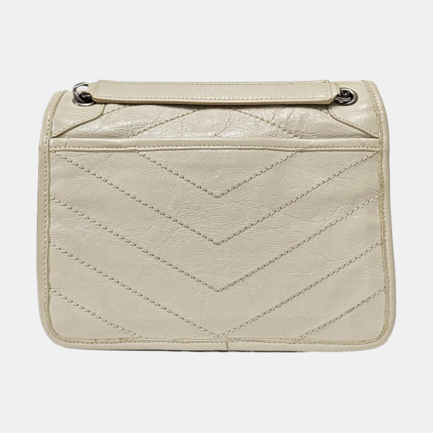 NIKI Small Chevron Calfskin Gray