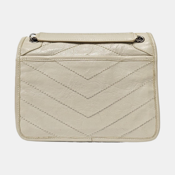 NIKI Small Chevron Calfskin Gray