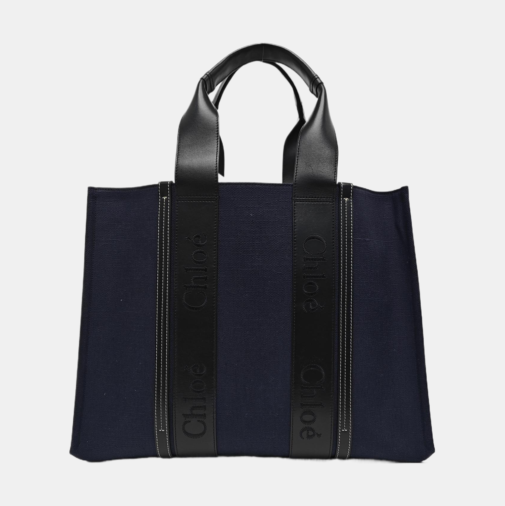 Canvas Top Handle Bag Blue