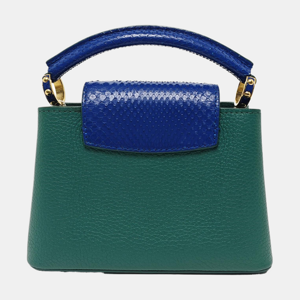 Authenticated pre-owned  CAPUCINES Mini Calfskin Green - Shoulder Bag at Looply
