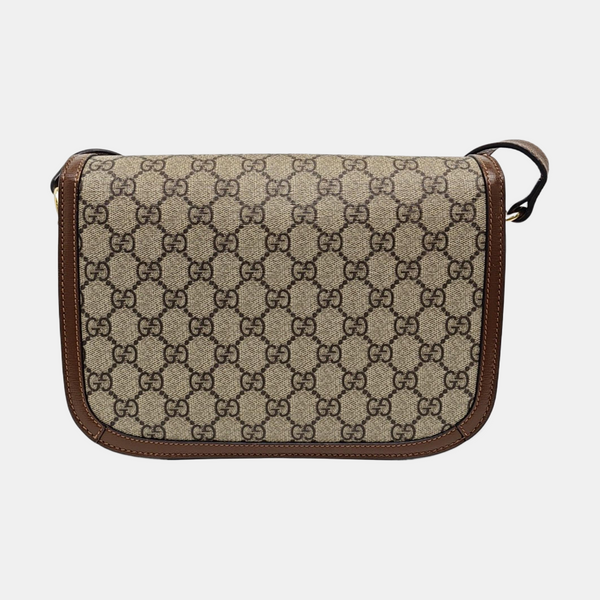Horsebit 1955 Medium Monogram Coated Canvas Beige