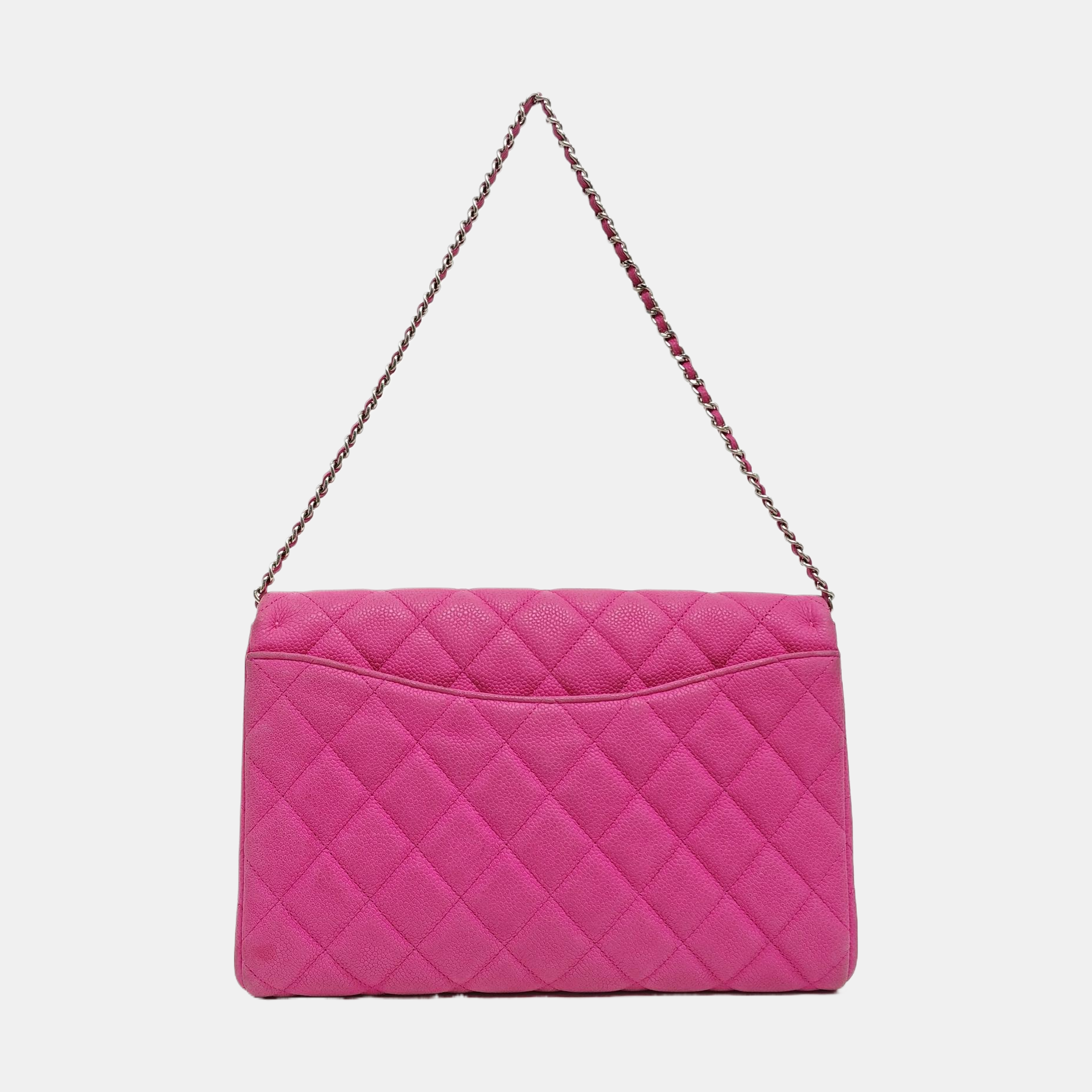 Clásico Flap Piel de Becerro Granulada Acolchada Rosa