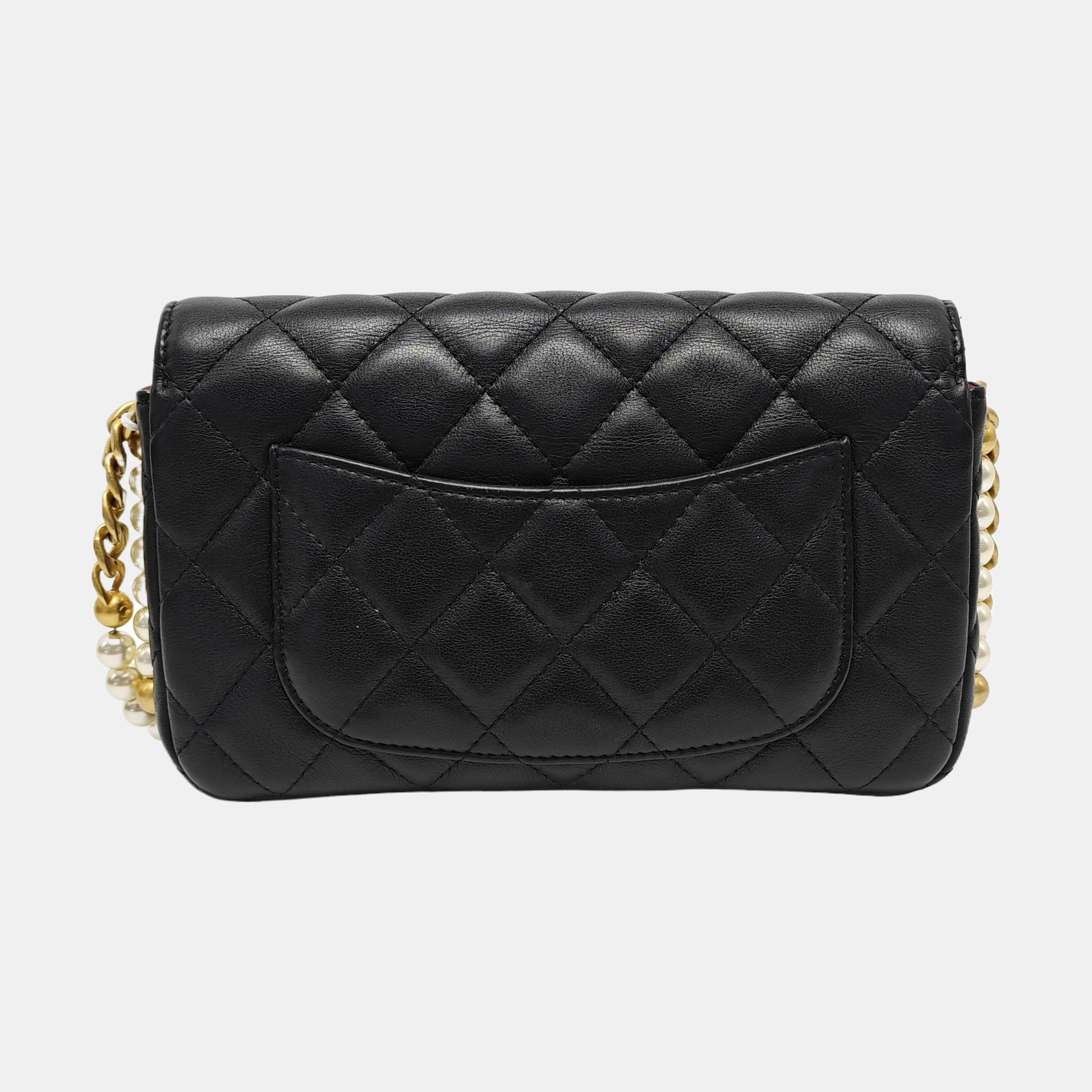 TRENDY CC Quilted Grained Calfskin Black
