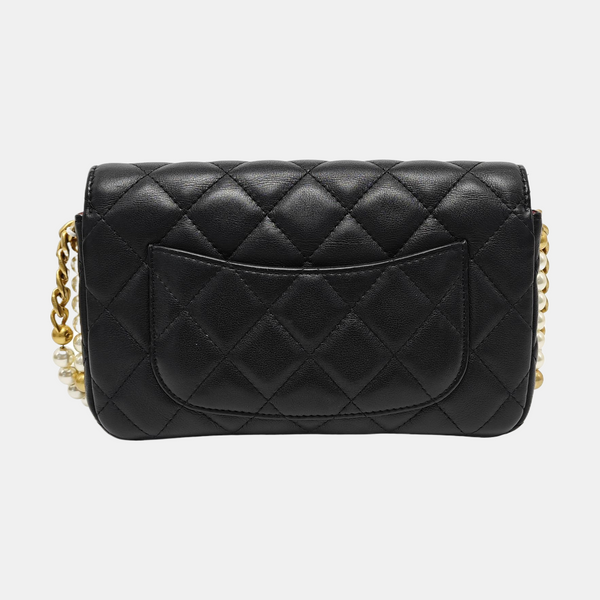 TRENDY CC Quilted Grained Calfskin Black