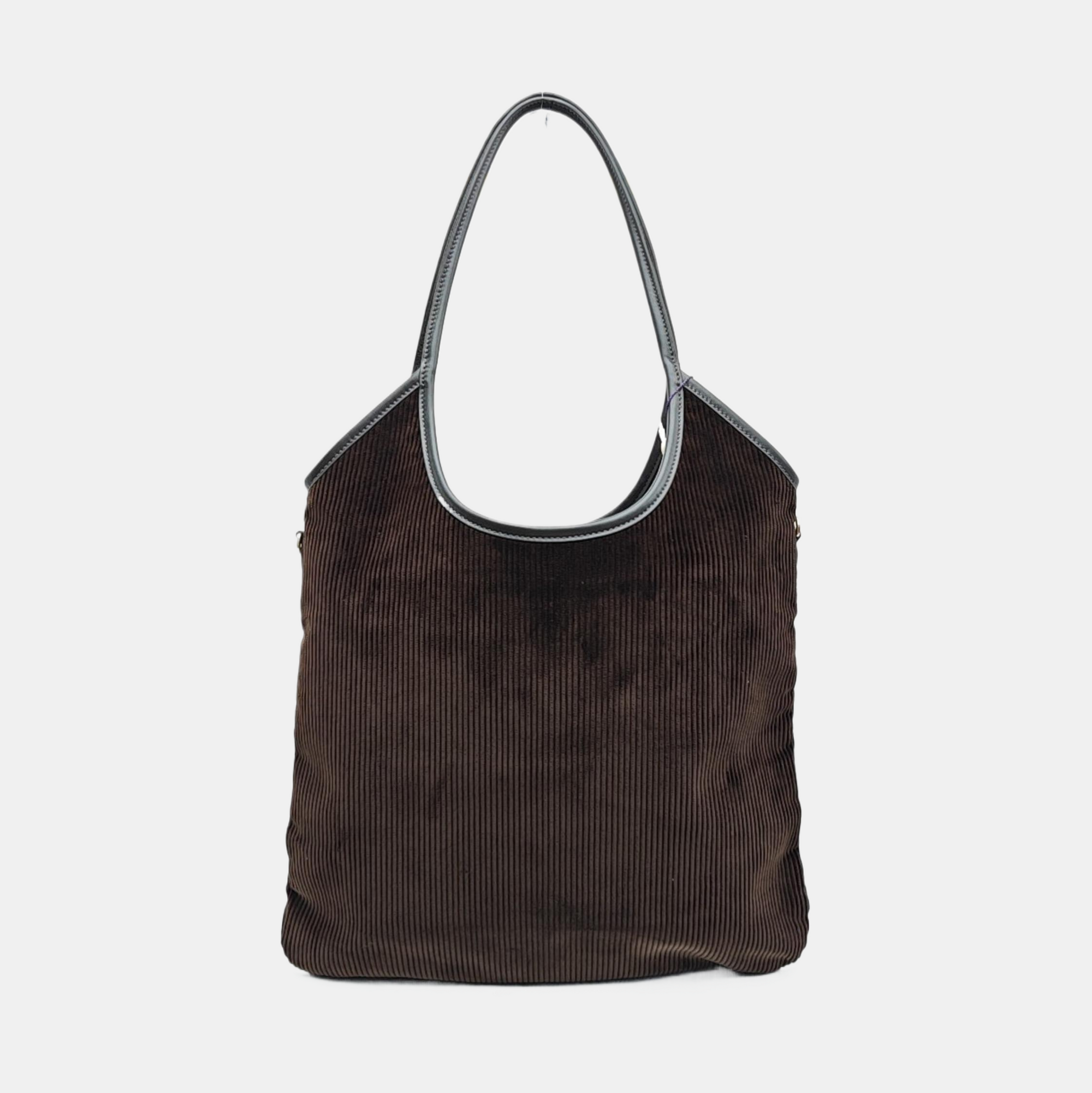Corduroy Shoulder Bag Brown