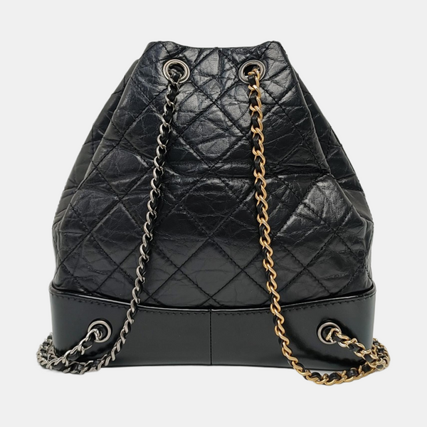 GABRIELLE Small Quilted Calfskin Black