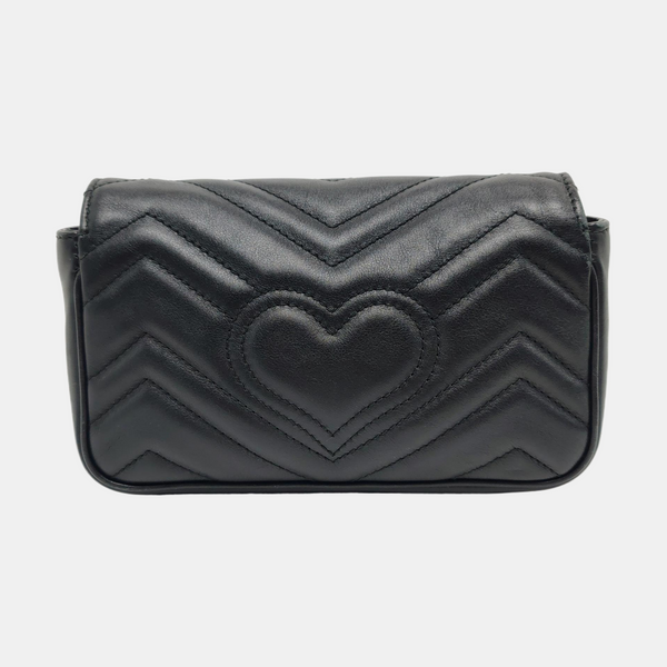 GG Marmont Mini Quilted Calfskin Black
