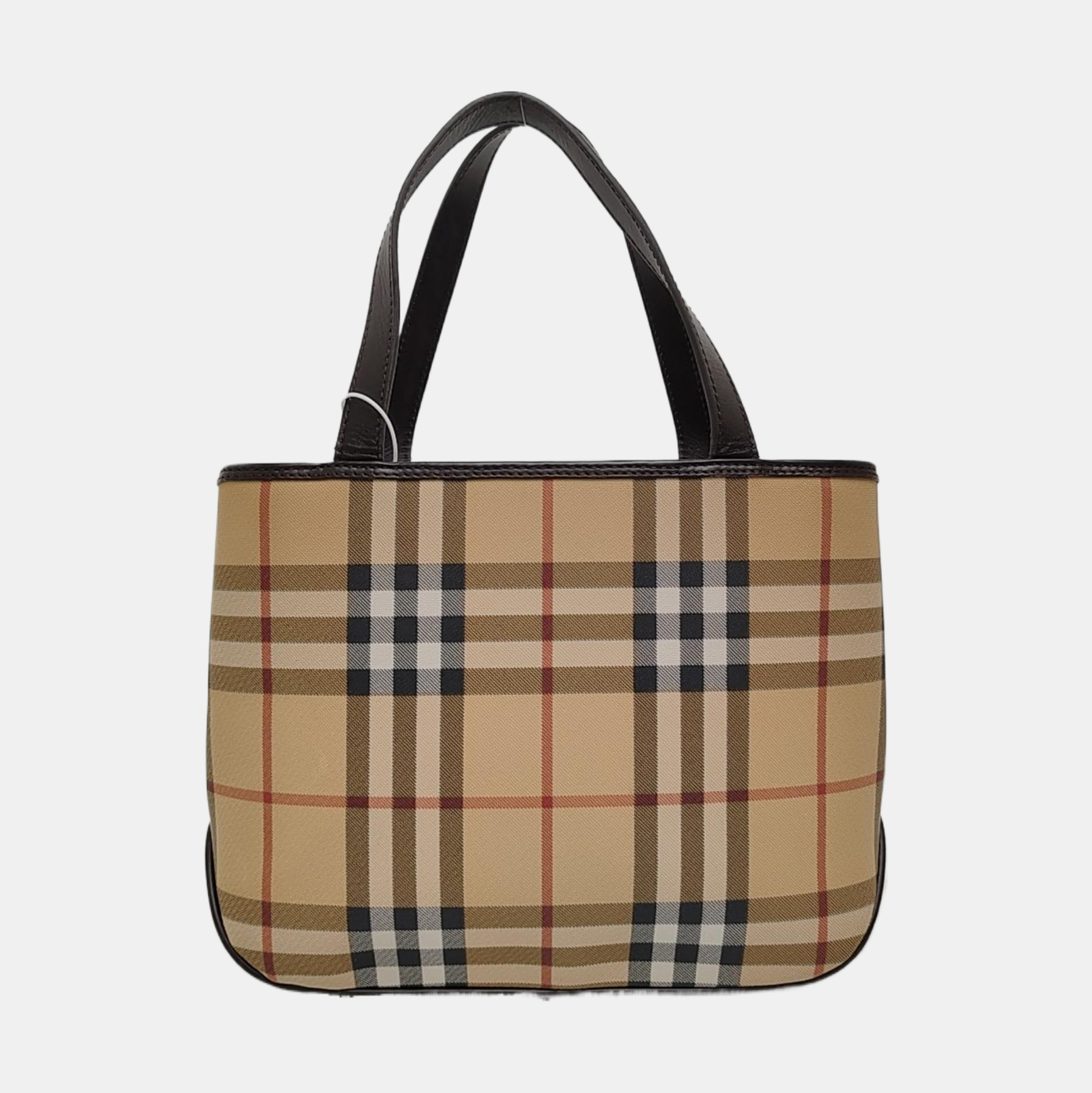 Coated Canvas Tote Bag Brown