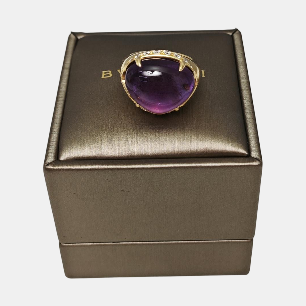 18k Gold Purple Ring EU 54